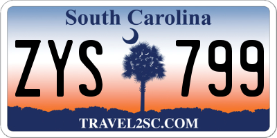SC license plate ZYS799