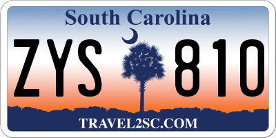 SC license plate ZYS810