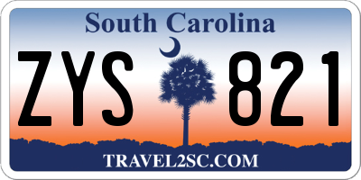 SC license plate ZYS821