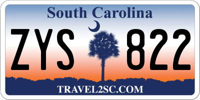 SC license plate ZYS822