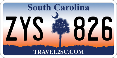 SC license plate ZYS826