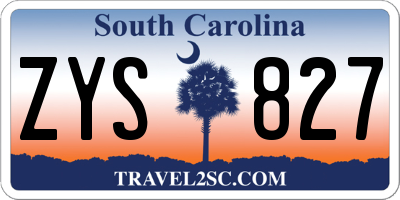 SC license plate ZYS827