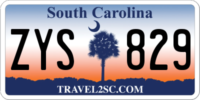 SC license plate ZYS829
