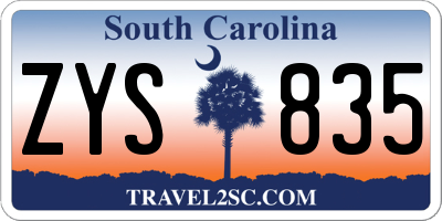 SC license plate ZYS835