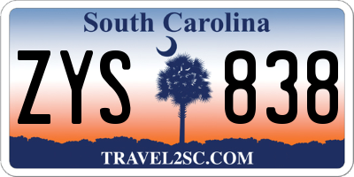 SC license plate ZYS838