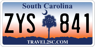 SC license plate ZYS841