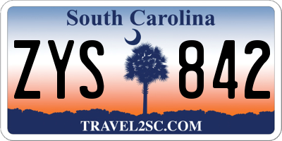 SC license plate ZYS842