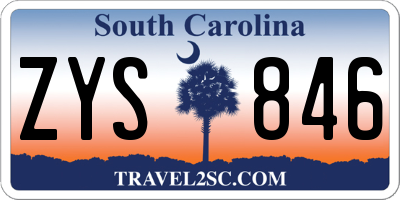 SC license plate ZYS846