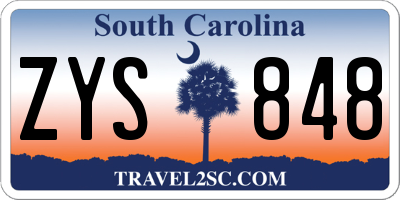 SC license plate ZYS848