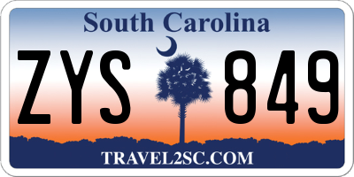 SC license plate ZYS849