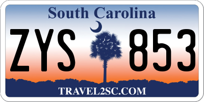 SC license plate ZYS853