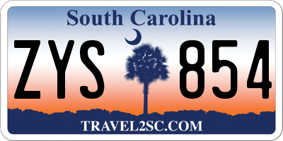 SC license plate ZYS854