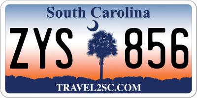 SC license plate ZYS856