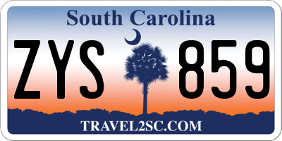 SC license plate ZYS859