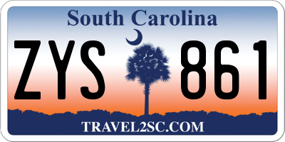 SC license plate ZYS861