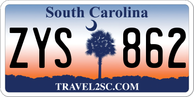 SC license plate ZYS862