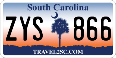 SC license plate ZYS866