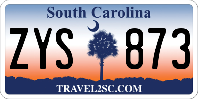 SC license plate ZYS873