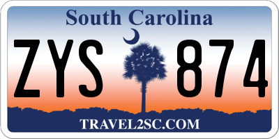SC license plate ZYS874