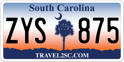 SC license plate ZYS875