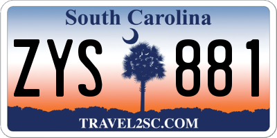 SC license plate ZYS881