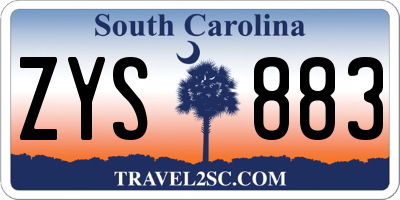 SC license plate ZYS883
