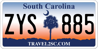 SC license plate ZYS885