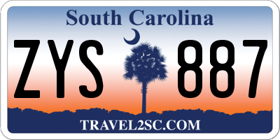 SC license plate ZYS887