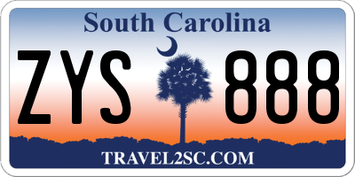 SC license plate ZYS888