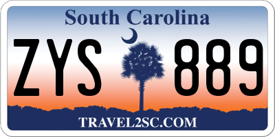 SC license plate ZYS889