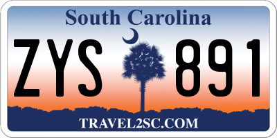 SC license plate ZYS891