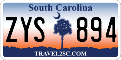SC license plate ZYS894