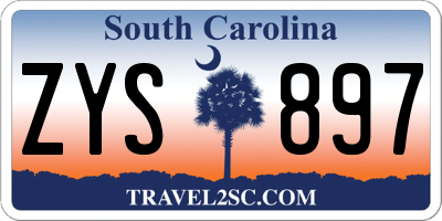 SC license plate ZYS897