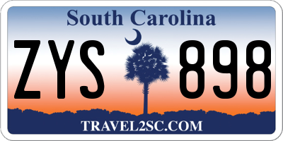 SC license plate ZYS898