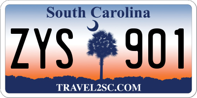 SC license plate ZYS901