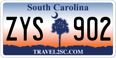 SC license plate ZYS902