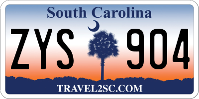 SC license plate ZYS904