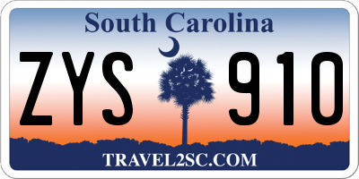 SC license plate ZYS910