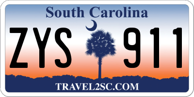 SC license plate ZYS911