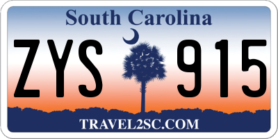 SC license plate ZYS915