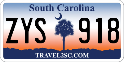 SC license plate ZYS918