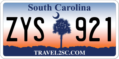 SC license plate ZYS921