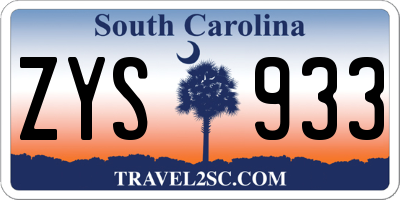 SC license plate ZYS933