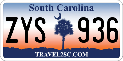 SC license plate ZYS936