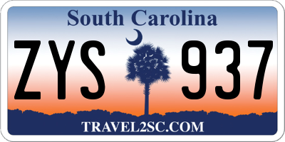 SC license plate ZYS937