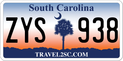 SC license plate ZYS938