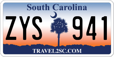 SC license plate ZYS941