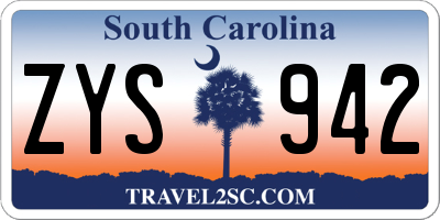 SC license plate ZYS942