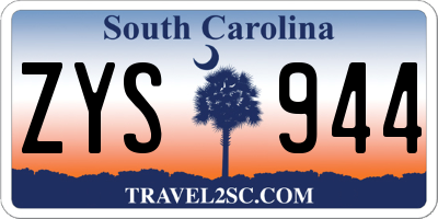 SC license plate ZYS944