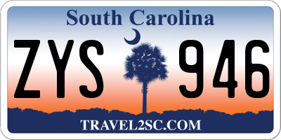 SC license plate ZYS946